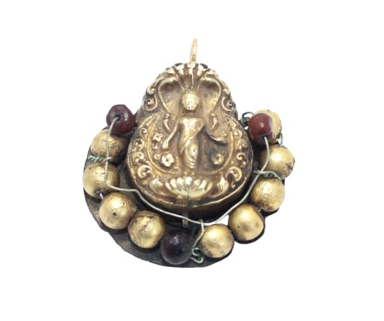 PH Artistic Gold Pendant Antique Original Temple Lakshmi Jewelry Old Silver Plate Wax Inside Traditional Handmade Handcrafted Hand Engraved F966