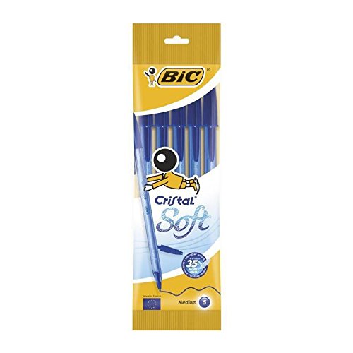 BIC Stylo-Bille Glass Soft Blue X5