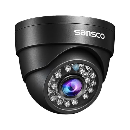 SANSCO 2MP HD CCTV Security Dome Camera, AHD 1920x1080p Pixels IP66 Weatherproof and Vandalproof,...