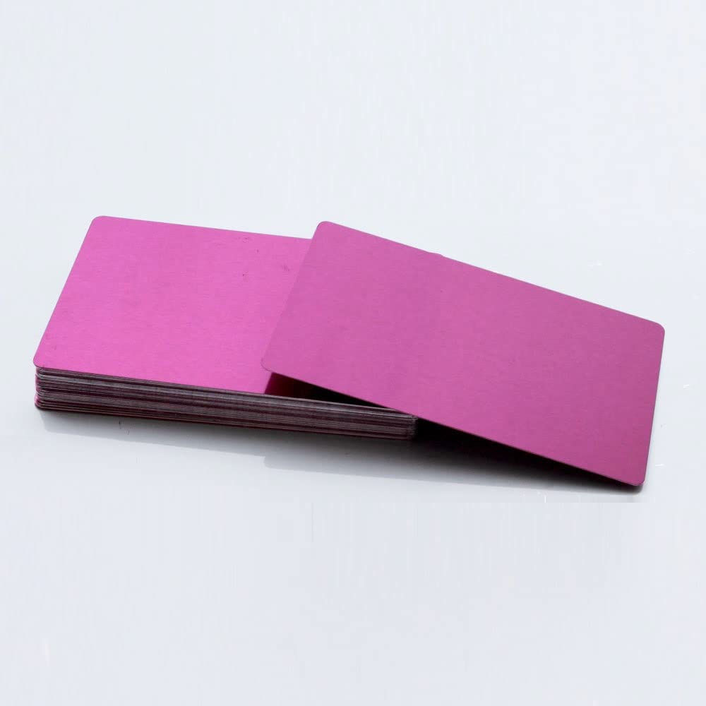 GTHTUHFD Metal Business Card, Blank Metal Business Card 0.2/0.45 Thickness Aluminum Alloy Blanks Card Diy Laser Printing 86Mm X 54Mm 100Pcs,Color 10-86mm X 54mm X 0.45mm