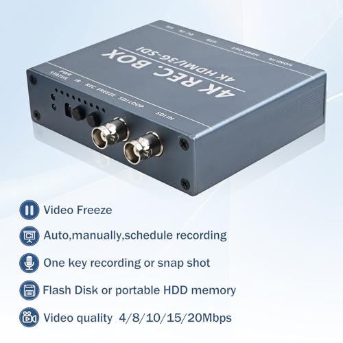 Image of 3G SDI Video Recorder,4K HDMI DVI Video Audio Capture Device with Video Freeze,SDI Loop out /1080P HDMI Output for Multi-Channel Live Streaming, Video Conferencing, Teaching, Streaming, Broadcasting