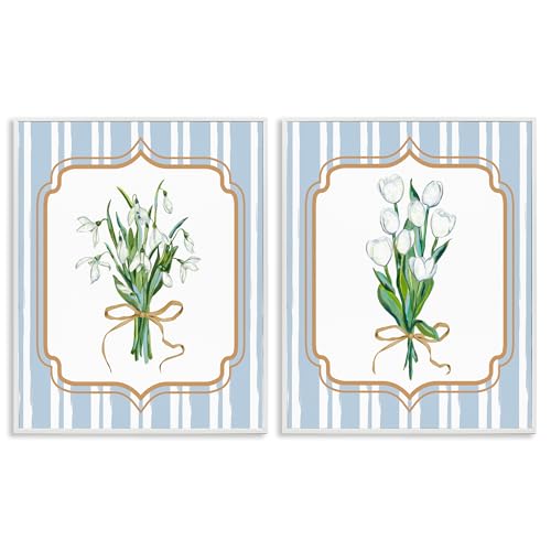 Toiles giclées fleurs blanches Stupell Industries pour habiller un mur vide avec élégance