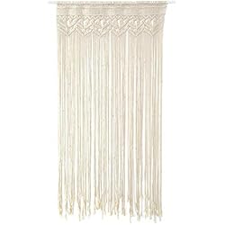 Cortinas De Macramé la Pared Macrame Macrame Gran, 35''W x 71''l Handwoven Boho Macrame Cortinas para la Cocina, Tapiz Tejido para Dormitorio, Sala Estar, Puerta la Ventana Arco Fondo Boda