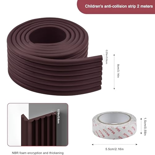 Image of SYGA Safety Strip Guard Protector (W Shape Lining Strip Brown)