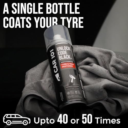 Image of CAR101 Tyre & Trim Restorer | 250ml - Pack of 4 | Multi-Purpose Protectant for Plastic, Vinyl & Rubber | Nano Polymer Technology | Revives Faded Exterior Trim & Bumpers