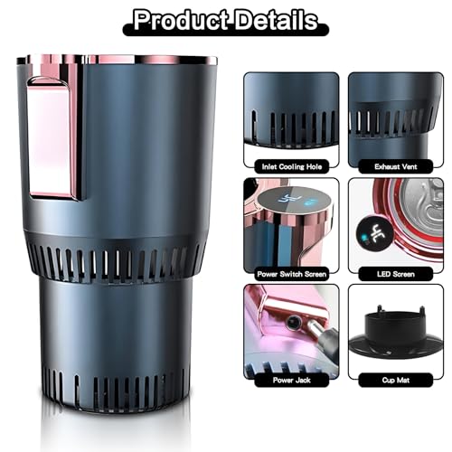 Image of Smart Car Heater & Colder Cups|Car Cup Holder|Quick Thermal Heating Cups|Car Refrigerator Quick Cooling Cups|Suitable for Most Cars (Blue)