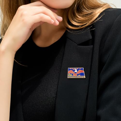 Image of State Shaped Map Lapel Metal Pin Enamel Brooch Keepsake Beautifully Designed for Backpack Hat