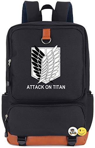 Roffatide Anime Wings of Freedom Sac à Dos pour Ordinateur Portable Imprimé Cartable Cosplay Sac à Dos Noir