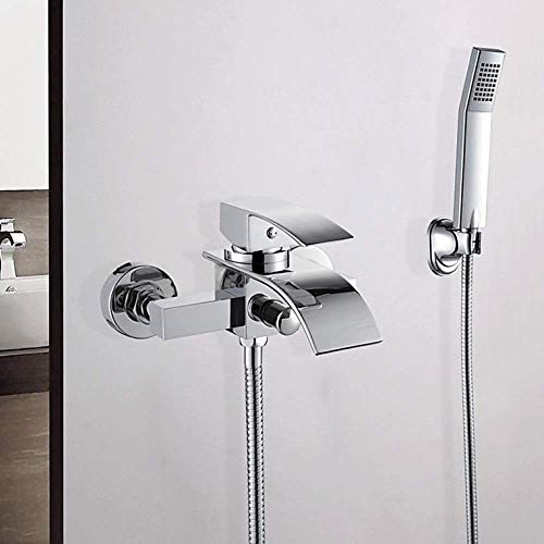 Robinet de baignoire tout en cuivre anti-calcaire et ensemble de douche mécanique chaude froide