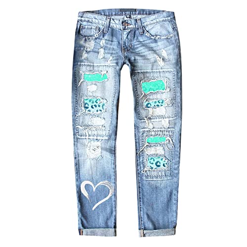 Jeans baggy pour femme style destroyed idéal pour la marche