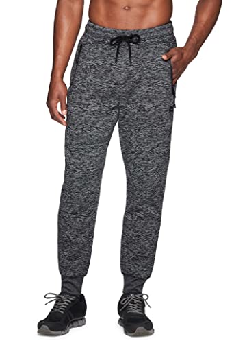 Rbx Active Men's Stretch Fleece Lined Performance Jogger Pants Space Dye Dark Grey L #TOP25