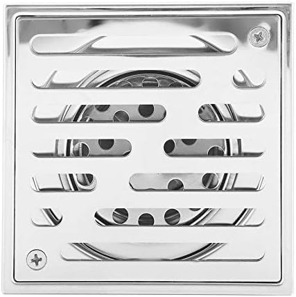 Square Shower Floor Drain Bathroom Tile Insert Floor Drainer with Removable Strainer Cover Chrome Finish Anti-Clogging for Kitchen, Washroom, Garage and Basement(110 * 110mm)