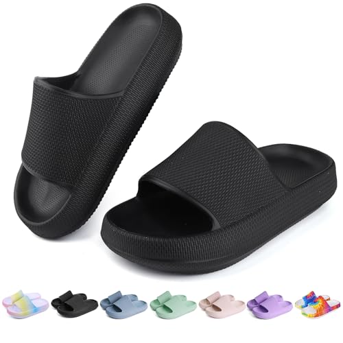 Kids Cloud Slides Boys Girls Flip Flops Slip On Beach Sandals Youth Pool Shower Shoes EVA Summer Slippers（11 Little Kids - 6 Big Kids）