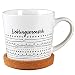 Produktbild PAPIERDRACHEN Hochwertige Tasse aus Keramik mit passendem Kork Untersetzer - Tischdeko - Kaffeetisch - Kaffeetasse - Lieblingsmensch - für Kaffee, Tee und mehr