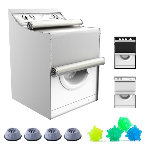 Opiniones de linea del tiempo de la lavadora del mes. 47 Funda para Lavadora, Funda Lavadora y Secadora Resistente A Los Rayos UV, al Polvo y al Agua, Cubre Lavadora Ajustable con Almohadillas Antivibración de 4 pcs y 4 Pcs Bolas de...