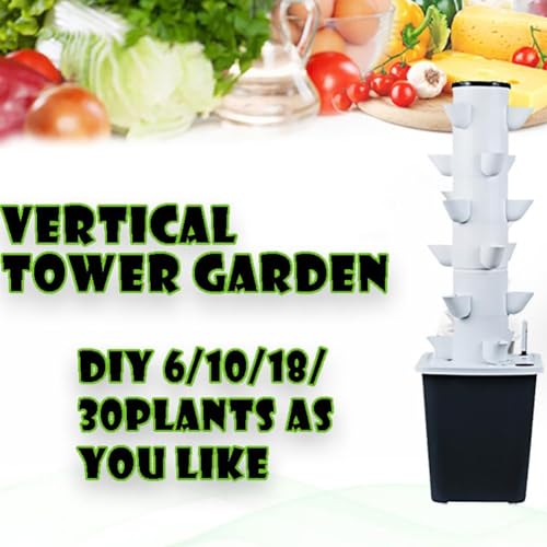 Torre de hidroponía vertical con bomba para cultivar huerto interior 3