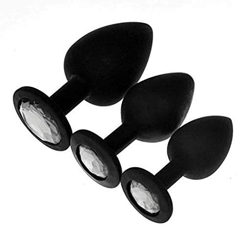 3 Juegos de Diferentes tama?os masajeador Personal Hombres Pareja Amantes (Negro)