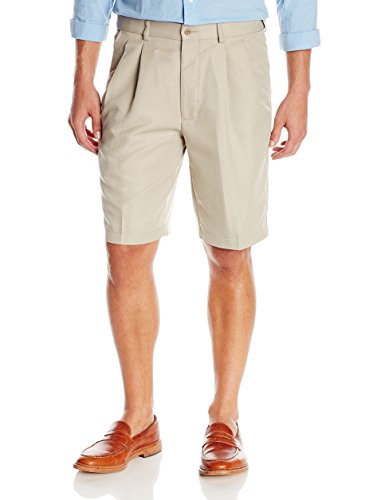 Cubavera Men's Textured Double Pleat Short with Comfort Extender Waistband