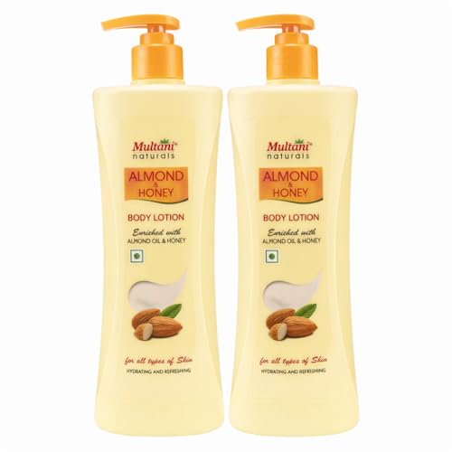 Image of Multani Natural Almond & Honey Body Lotion (Pack of 2 (400ml each) | Moisturising Body Lotion for Women & Men