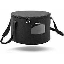 Musiin Accessories Bag for Guitar, Bass, Keyboard, Drums Cables & Adapters Multi-Function Round Storage, Internal Mesh Pocket for Connectors, Convenient and Stylish Music Gear Organizer.
