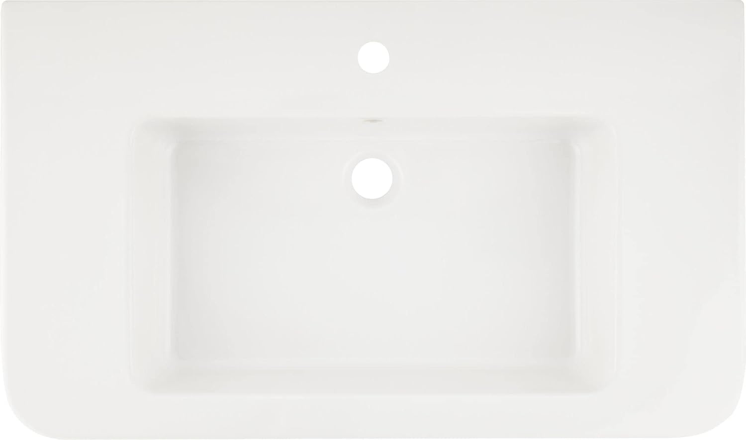 Signature Hardware 483608 Burleson 33-1/4" Brass Console Bathroom Sink with Single Faucet Hole