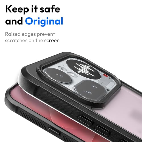 Image of KAPAVER Impulse Sandstone Back Cover Case for Nothing Phone 4a Pro | Hard 360 Protection Clear Case for Nothing Phone 4a Pro (Black)