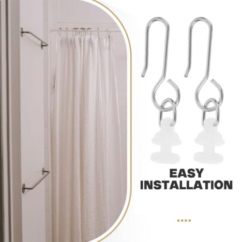 Ganchos para cortinas resistentes de metal y plástico TOYANDONA para riel, 200 uds 6