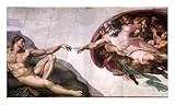  Social Crazy POSTER su carta fotografica premium 270 gr - Michelangelo - La creazione di Adamo - Fine Art Print Locandina HD 100% QUALITà ITALIA Idea Regalo Casa quadro home (A1)