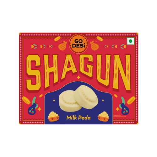 Image of GO DESi Shagun Pack, Milk Peda, 80 grams, Indian Sweet mithai | Shagun Pack Milk Peda