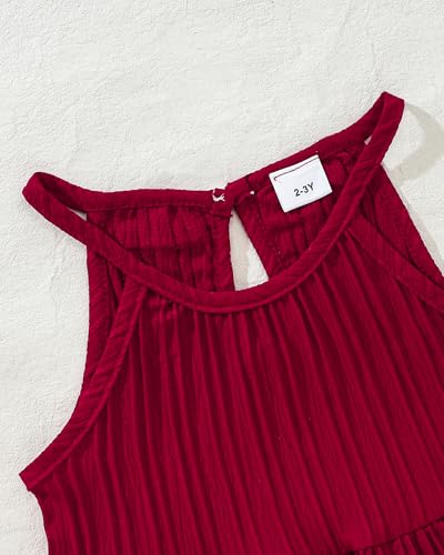 Image of Weebaby Toddler Girl Clothes Baby Summer Outfits Sleeveless Halter Top Ruffle Short Set Cute Kids Clothes Girls