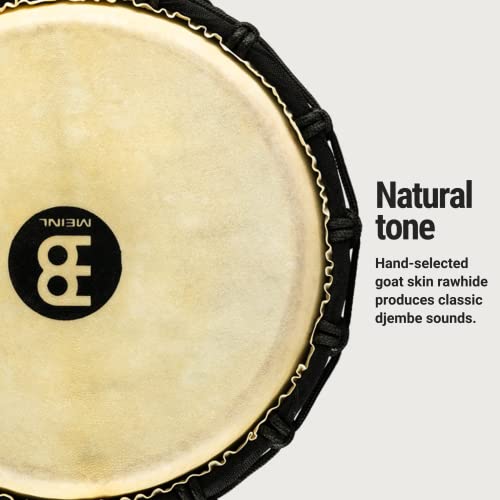 Meinl Percussion Headliner Djembe Drum, Hand Carved Mahogany — Not Made In China — African Mali Weave Rope Tuning, 2-Year Warranty, Black River, Small (Hdj3-S) #TOP3