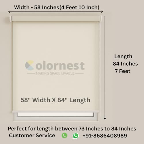 Image of Roller Blinds for Windows 58 Inch W X 84 Inch L | Dim Out Roll-Up Shades Sun UV Protection for Home & Office Charcoal Grey| Heavy Duty in 38 MM Pole
