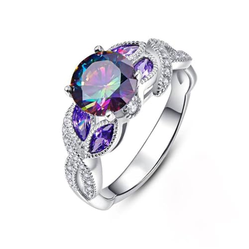 Gorgeous Colorful Cubic Zirconia Engagement Rings for Women Delicate Jewelry