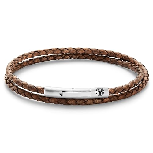 Lucleon by Trendhim Armband Herren | Collins 3 mm Wickelarmband aus braunem Vintage Echtleder | Magnetverschluss | Dänisches Design | Stilvolles Accessoire für jeden Anlass