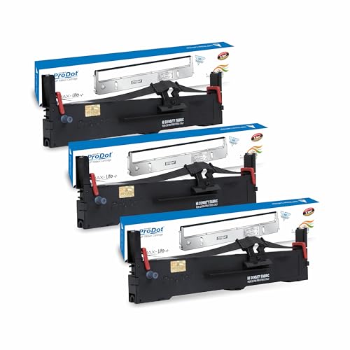 Image of ProDot Dot Matrix Ribbon Cartridge Compatible with Epson LX 310, LQ 310 (Pack of 3, Black)