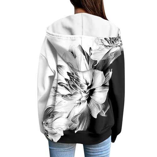 Zip Up Hoodie Women Casual Oversized Sweatshirts - Fall Fashion Fleece Lined Jacket - Thick Warm Coat Winter Clothing