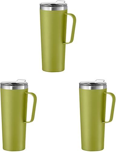 Miniatura 39 de Oggi ThermoMug - Taza aislada de acero inoxidable, doble pared aislada al vacío con asa y tapa, taza de café, taza de campamento, termo de viaje, 14