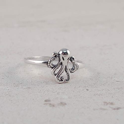 Boma Jewelry Sterling Silver Octopus Ring, Size 8 #TOP2