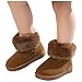 Boys Girls Ankle Boots Waterproof Warm Snow Boots with Fleece Collar Cozy Faux Fur Lining Non-Slip Winter Boots for Toddler Big Kids Fashion Outdoor Cold Weather Walking Shoes for All Day Play Brown