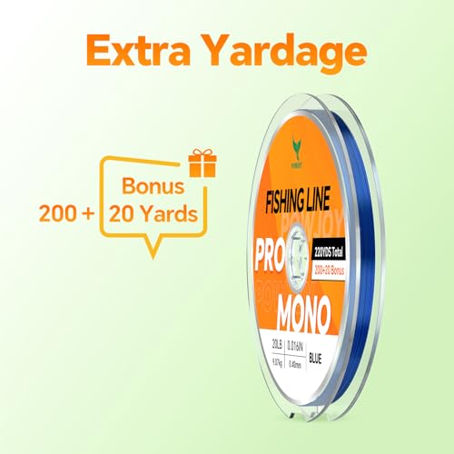 Image of Monofilament Fishing Line with Knot Guide Card, Tangle-Free Snap Ring for No More Mess, Low Memory Smooth Casting Nylon Mono String, 15 /20 /30 /50 /80LB, 220-1050 Yards