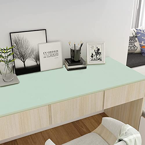 Mecpar Light Green Wallpaper 15.7" X 118" Green Contact Paper Green Peel And Stick Wallaper Vinyl Self-Adhesive Removable Thicken Wallpaper For Rooms Kitchen Countertop Cabinet Wall Decoration #TOP6