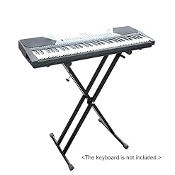 Support de clavier de piano, support universel pliable pour clavier de piano en X en métal robuste avec capuchons en caoutchouc antidérapants pour clavier MIDI de piano numérique – Image 2