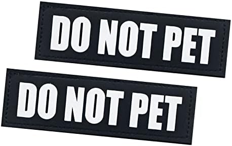 2Pack Removable Service Dog Patches, Hook and Loop Patches for Dog Harness, Black in Training Dog Patches, Dog Vest Patches, DO NOT PET-M