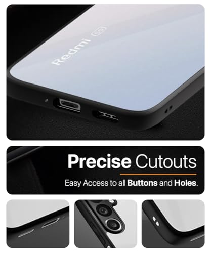 Image of WOW IMAGINE Shockproof Hybrid Back Cover for Mi Redmi 12 5G | Poco M6 Pro 5G | Hard Slim fit Back Case | PC & TPU | Clear Transparent Case - Black