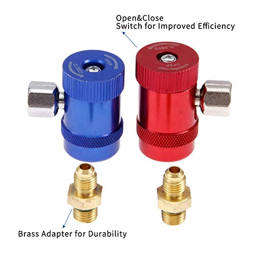Aupoko R1234yf Quick Couplers and R1234YF Low Side Quick Coupler, Replacement for A/C Refrigerants Manifold Gauge Set and Conditioning AC Charging - Thumbnail 6