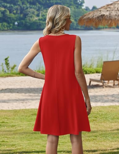 Image of Zeagoo Womens Summer Dress 2026 Sleeveless Casual A-Line Tshirt Sundresses