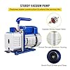 Vacuum Pump 6-10 CFM 1 HP Double Stage Air Conditioning Vacuum Pump 5PA Ultimate Vacuum Refrigerant HVAC Air Tool Air Conditioner Installation and Maintenance Air(10 CFM 1 HP) #3