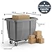 8 Cubic Foot 500 lb. Trash Cube Truck, Grey Commercial Laundry Cart, Construction Trash Recycling Trolley, Industrial Garbage Wagon Transportation, Rolling Waste Bin, Hotel & Warehouse Supplies