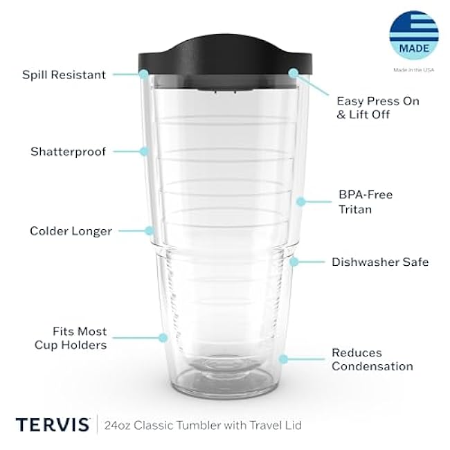 Tervis Made in USA Double Walled Tervis NFL Dallas Cowboys Insulated Tumbler Cup Keeps Drinks Cold & Hot, 24oz, All Over