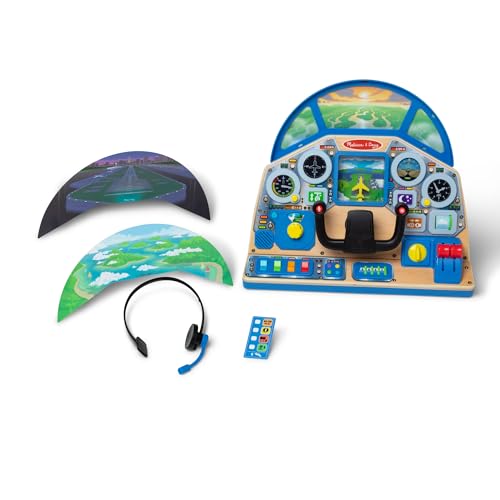 Melissa & Doug Jet Pilot Interactive Dashboard Wooden Toy for Boys and